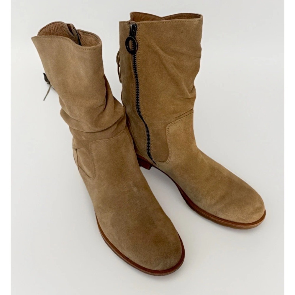 Sofft Aqua Sofft Waterproof Tan Suede Slouchy Lace Up Back Boots 11M KHCTF20
